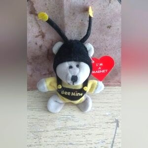 Vintage and Rare 1999 Starbucks Bee Mine Bearista Bear Magnet 9th Edition